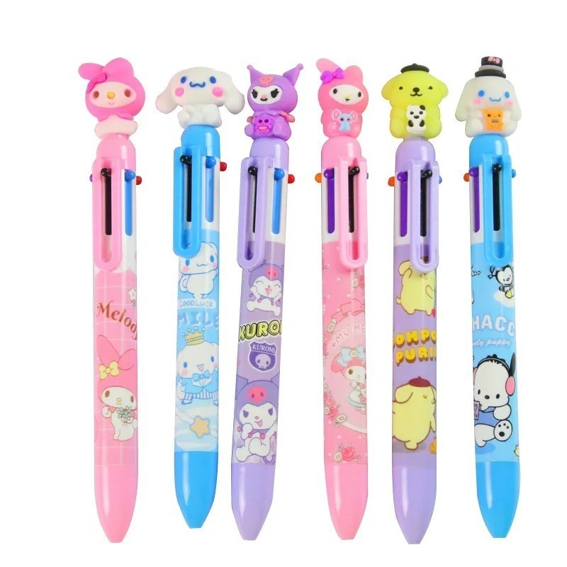 

Phytago Stationery I PULPEN 6 WARNA PENA KARAKTER MEKANIK KEPALA SANRIO PENA BALLPOINT