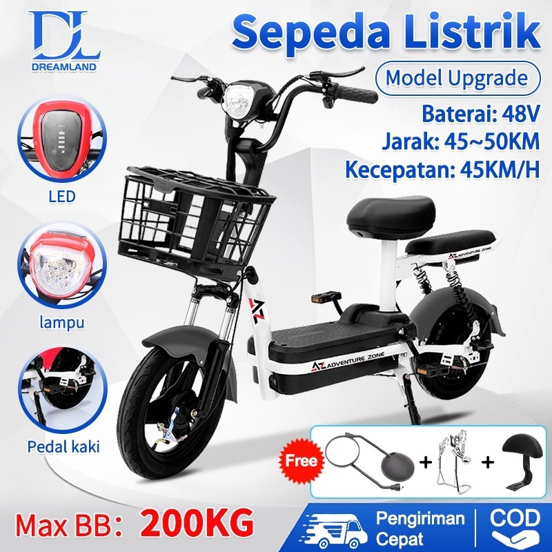 PROMO SPESIAL DL sepeda listrik dewasa Sepeda Motor Listrik 48v 12ah sepeda listrik Dengan Pedal