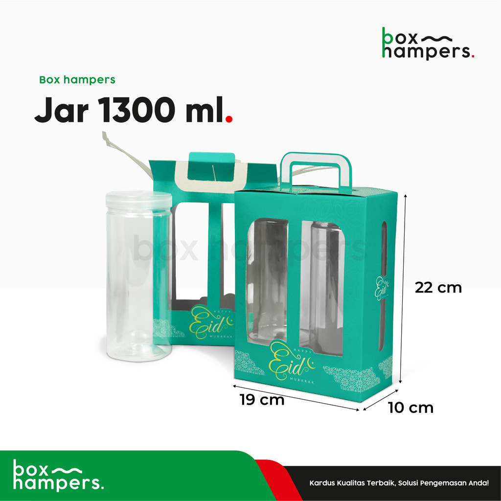 

Box Jar Premium 1300 ml Isi 2 Toples Bulat (19x10x22)