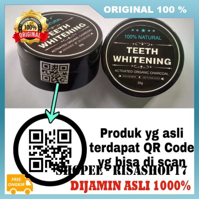 Pemutih Gigi Alami Teeth Whitening Charcoal Activated Carbon 100% ASLI