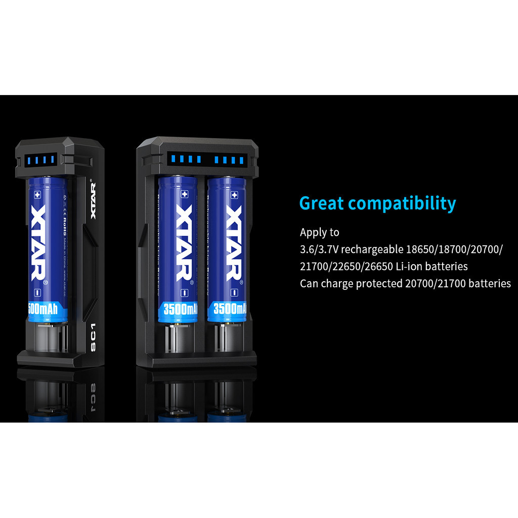 Xtar Charger Baterai 2 Slot 18650 18700 Li-ion Fast Charging QC - SC2 -DNK