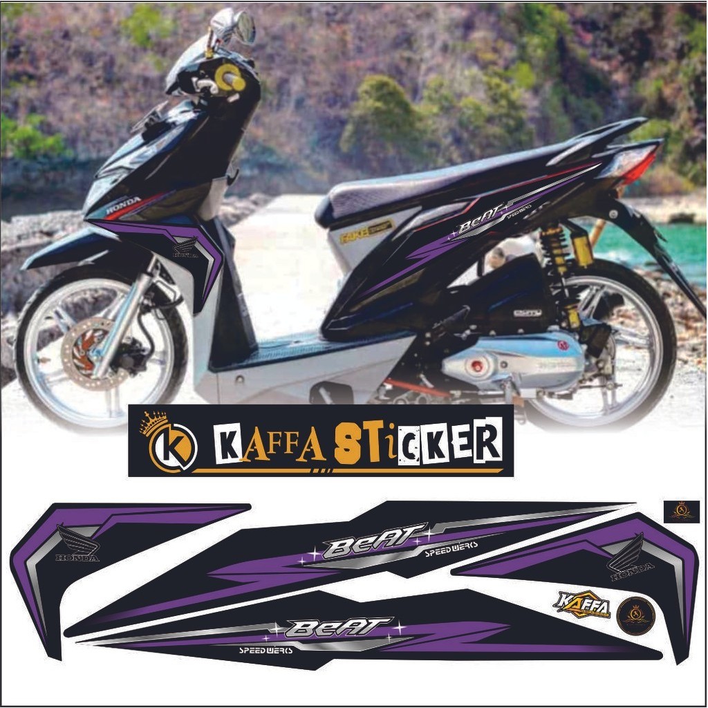 Striping Variasi  Sticker BEAT NEW Sticker beat esp List Ungu VARIASI