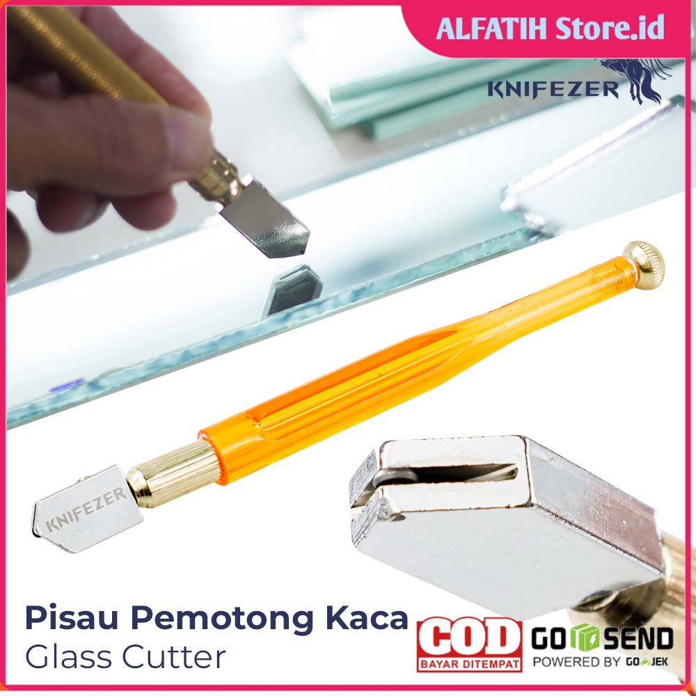 

KNIFEZER Pisau Pemotong Kaca Glass Cutter Diamond Cutting Tool - L9 - Golden - 7RHZ9BGD
