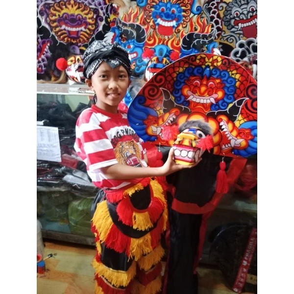 isabelyese Barongan kayu full set SD/Set barongan murah/barongan/devil/Setelan baju barong SD