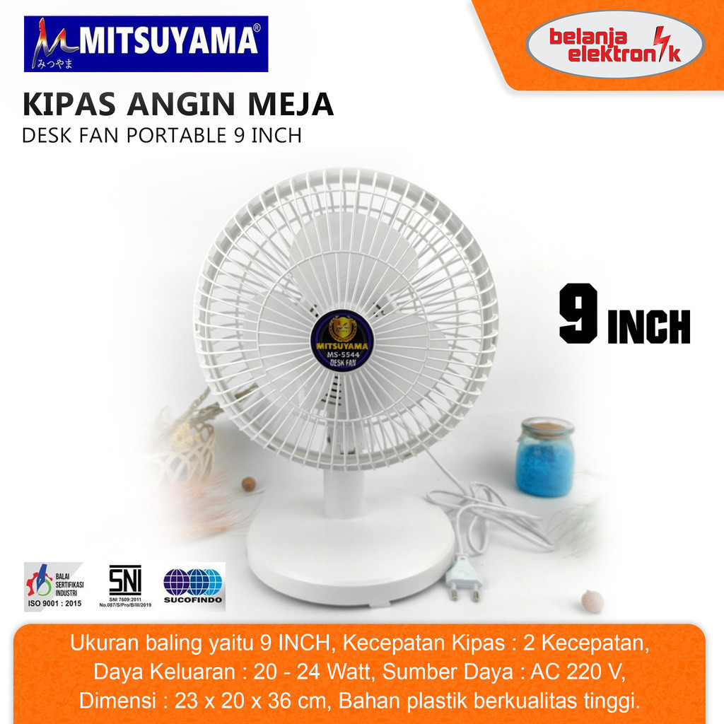 Kipas Angin Meja MITSUYAMA MS-5544 Desk Fan Series 9 Inch MS 5544