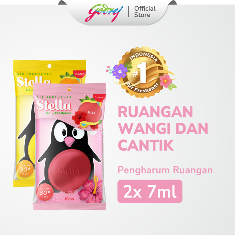 Stella Daily Freshness Indoor Kiss 7ml + Stella Daily Freshness Indoor Vanilla 7ml - Pengharum Ruang