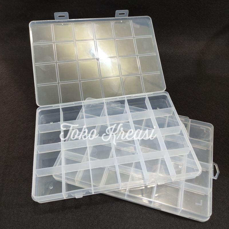 Kotak Manik 24 sekat - Kotak Perhiasan - kotak kado - Tempat Manik 24 Sekat Termurah Bisa Cod