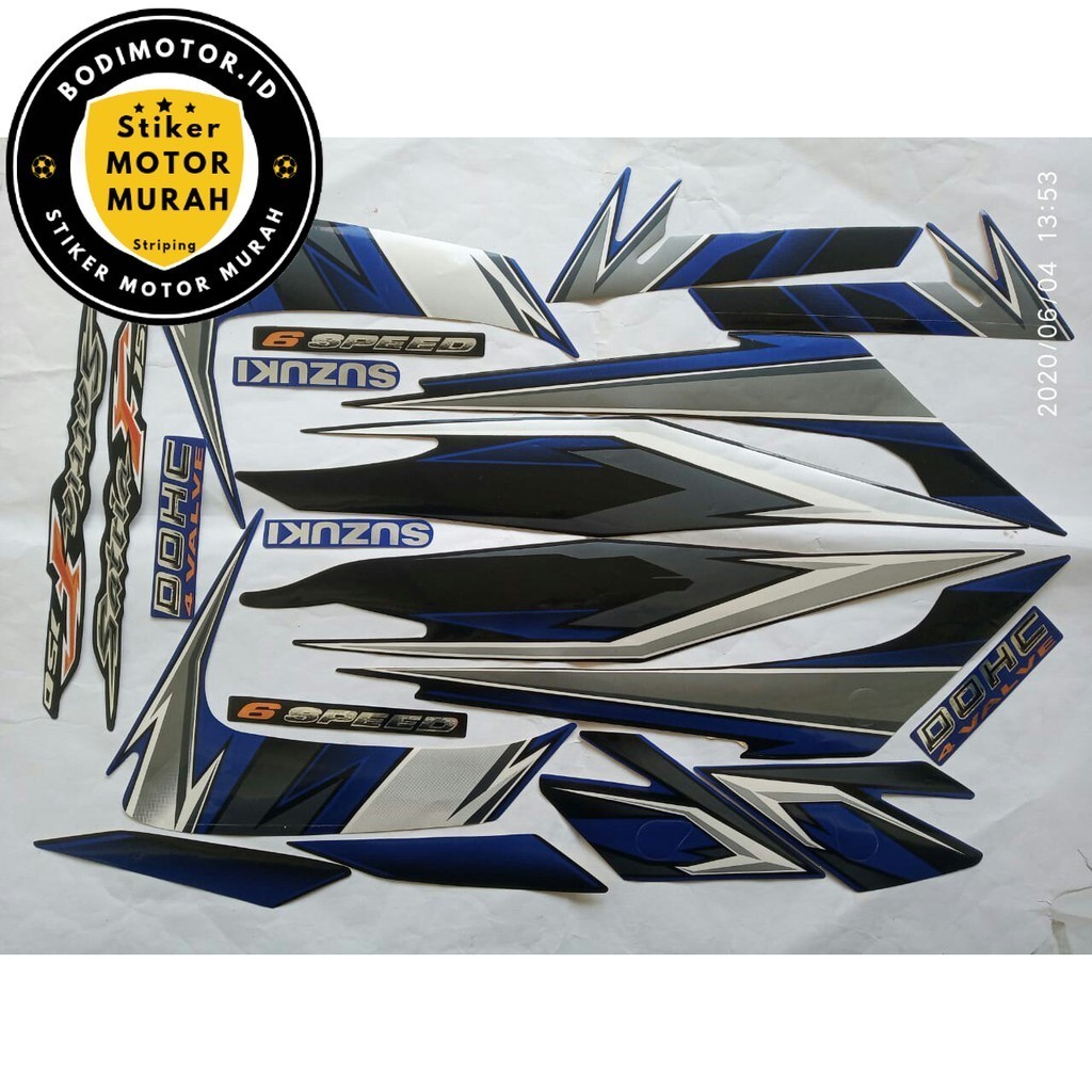 stiker striping suzuki satria fu150 barong 2009 biru