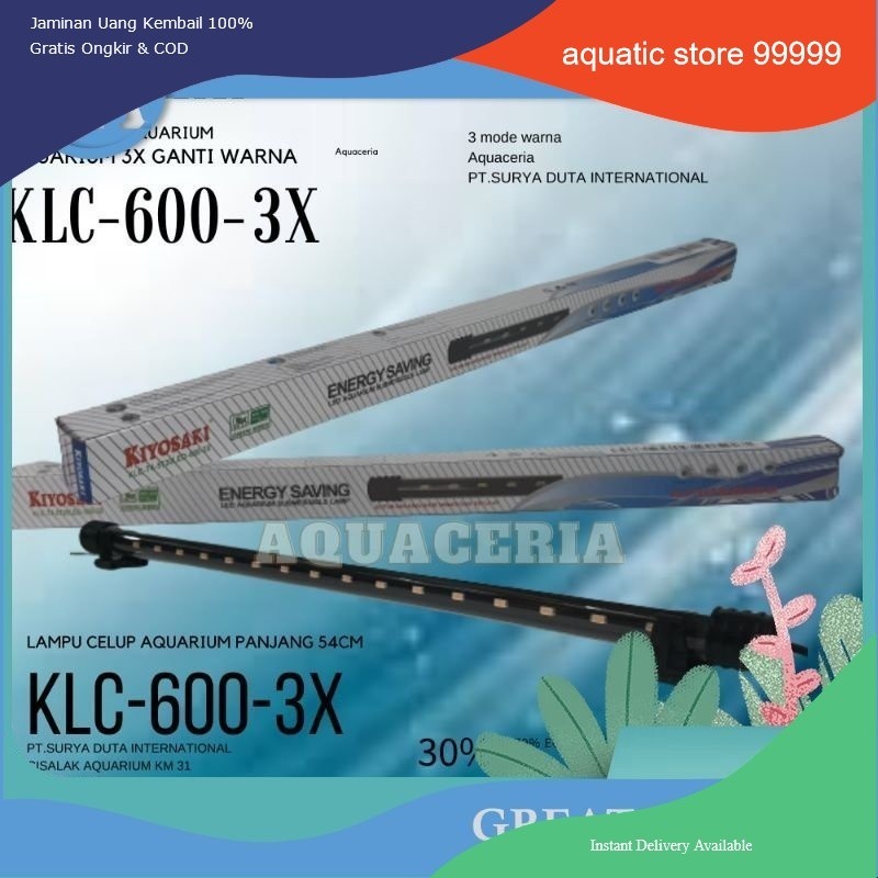 Lampu Celup aquarium 60 CM 3X ganti warna KIYOSAKI KLC 600 3X MODE warna LAMPU LED Aquarium