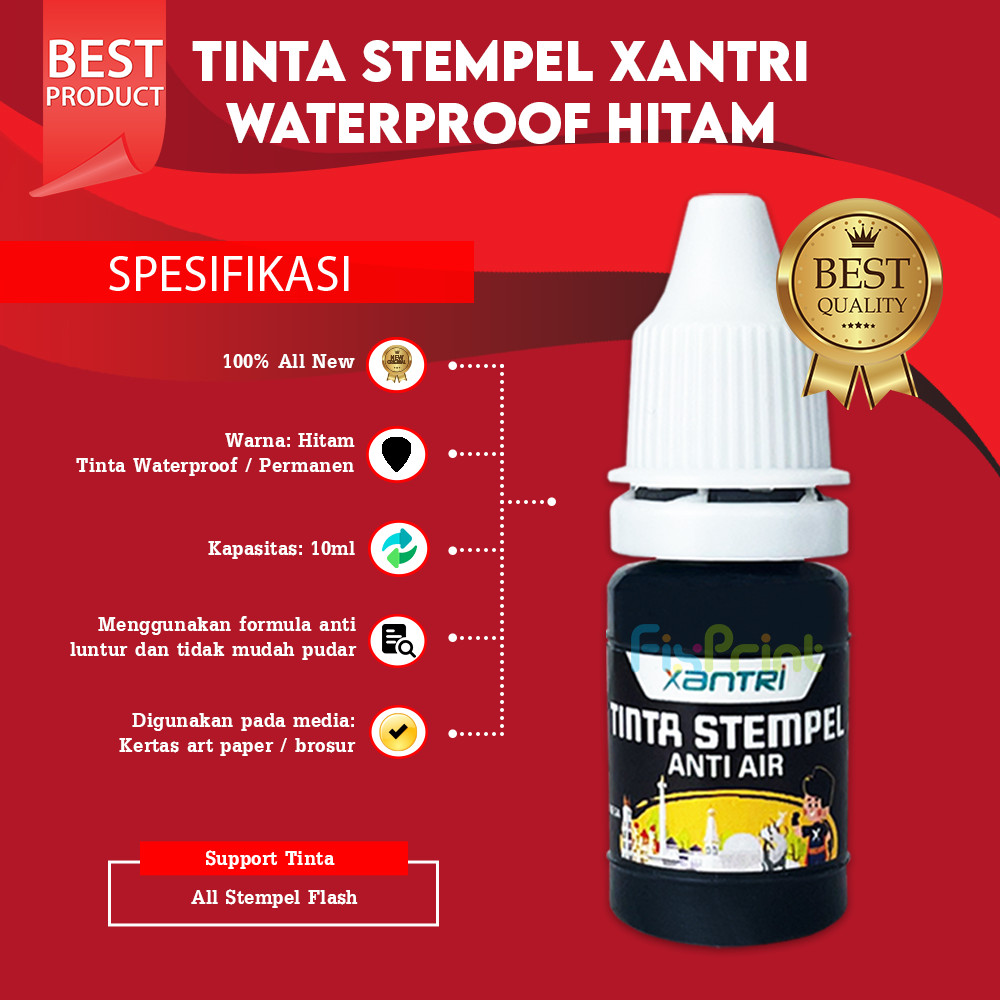 

Tinta Stempel Xantri 10ml Refill Stamp Ink Waterproof 10 ml Sterofoam