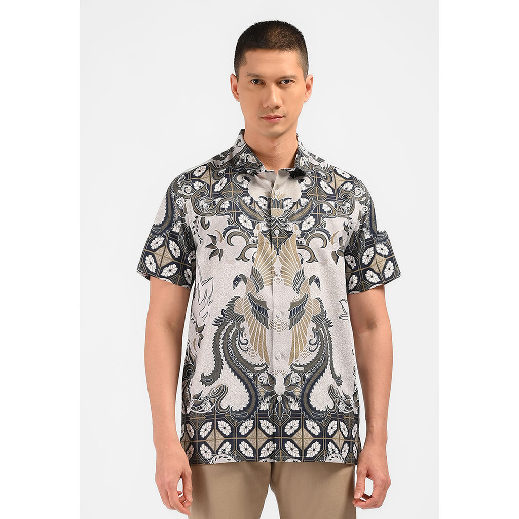 MOC Kemeja Batik Lengan Pendek Pria MRIGA-BEIGE