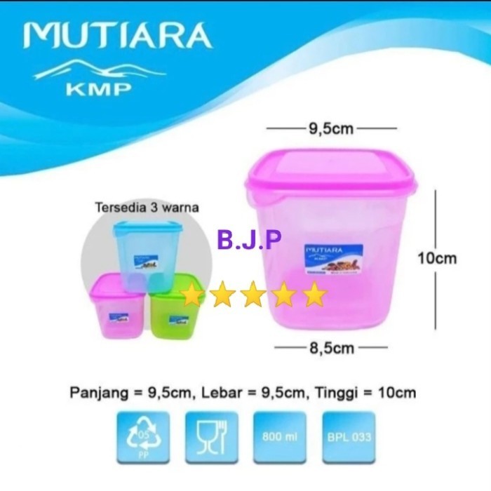Toples plastik/Toples KMP mutiara 800 ML BPL 033