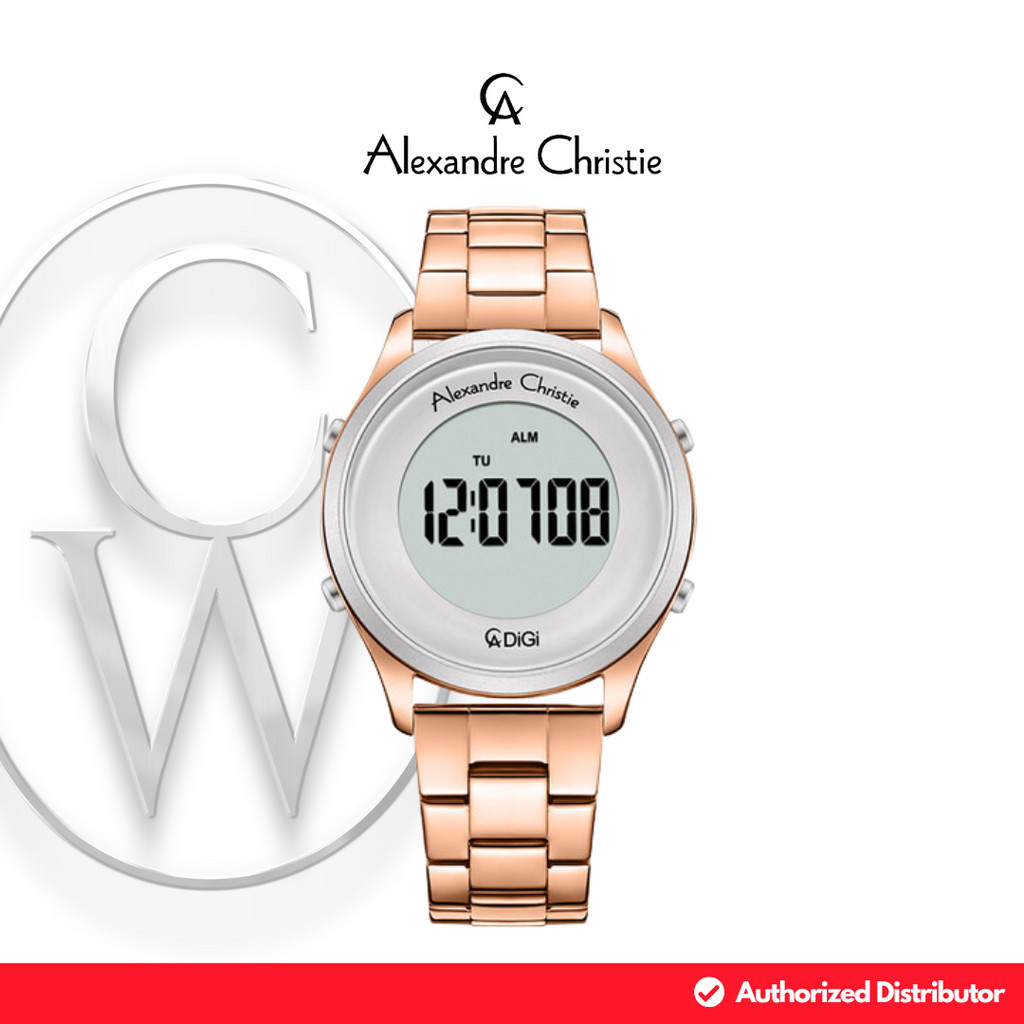 Jam Tangan Wanita Alexandre Christie AC 9363 LHBRGLPBA Rantai Digital