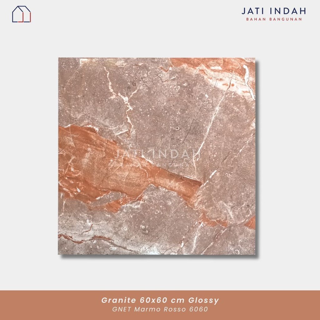 Granite Lantai 60x60cm Marble Glossy GNET Marmo Rosso / Granit 1 dus (1.44 m2)