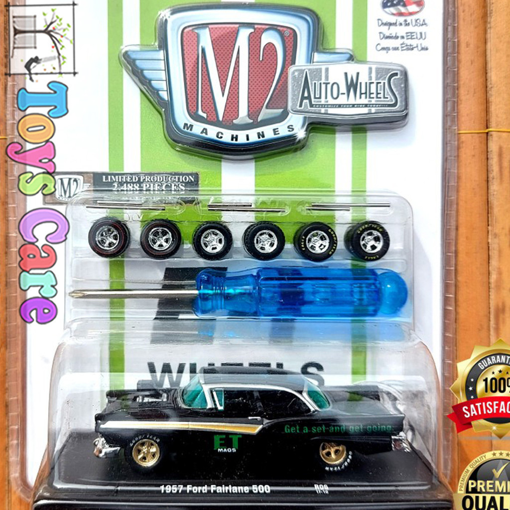 M2 AUTO WHEELS 1957 FORD FAIRLANE 500 ET MAGS - M2 MACHINES MUSCLE MINISCALE DIECAST PROMO