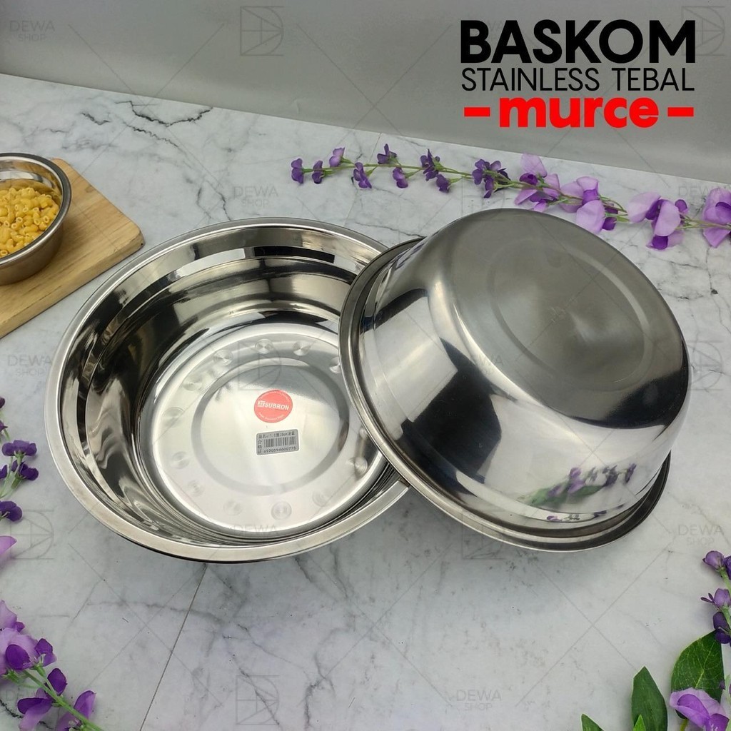Baskom stainless tebal multiguna kecil mangkok murah