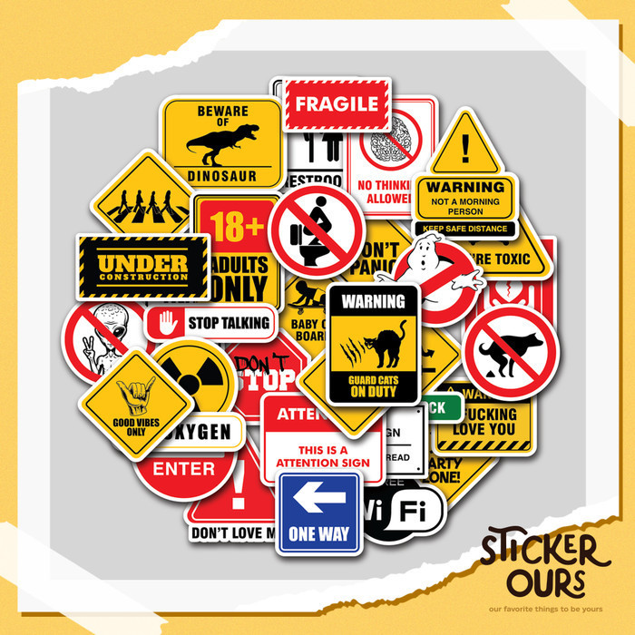 

STICKER PACK FUNNY ROAD SIGN | STIKER TUMBLER LAPTOP KOPER HELM
