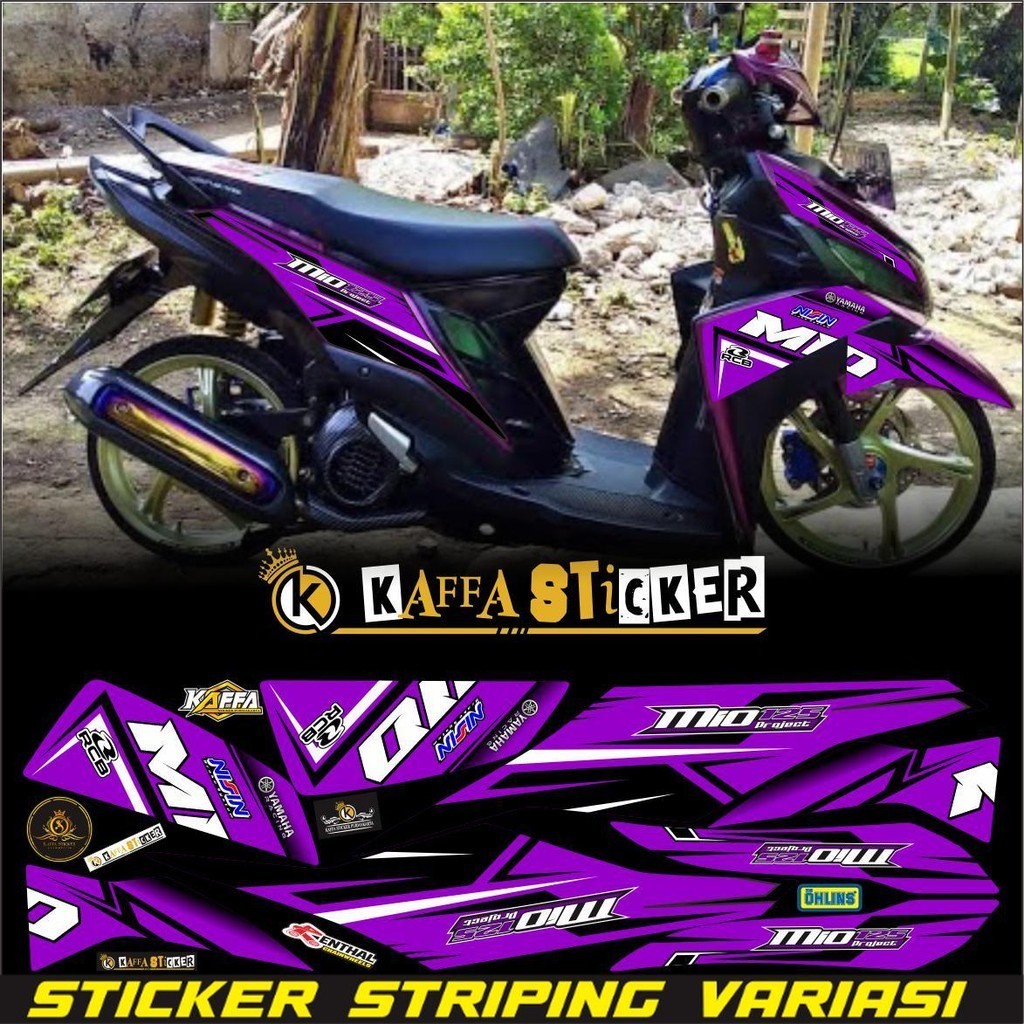 VARIASI Stiker Striping Lis MIO M3 / Mio Z / Mio 125 Sticker Yamaha Lis Variasi mio m3 ungu VARIASI