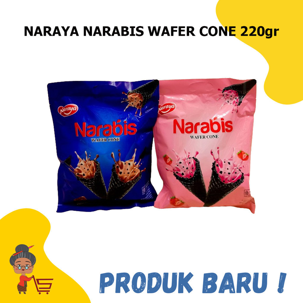 

NARAYA NARABIS WAFER CONE STROBERI 220GR / NARAYA NARABIS WAFER CONE