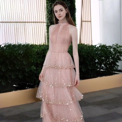 Gaun berkilau pengantin wanita temperamen high-end gaun malam perjamuan pertunangan selebriti mewah 