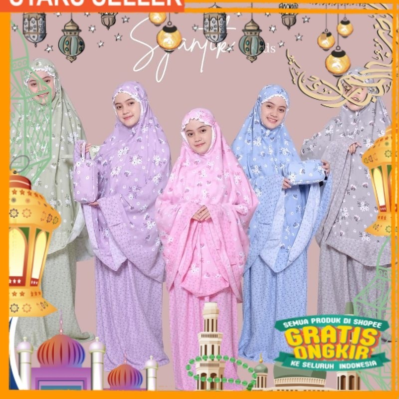 MUKENA SYANTIK ANAK TANGGUNG REMAJA DEWASA/ Pink Dusty Fanta Merah muda