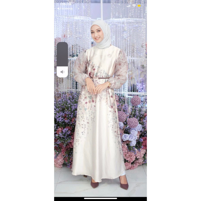 (READY SIAP KIRIM) LALUNA DRESS VANILLA HIJAB