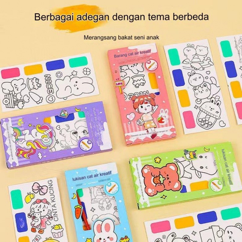 

Lukisan Guas Kreatif Anak / Lukisan Mewarnai Grafiti Guas/Kreativitas Buku Lukisan Cat Air/Hadiah Hari Anak/Mainan Anak/Lukisan Cat Air/buku bergambar anak-anak / Buku Grafiti / Buku gambar grafiti DIY anak-anak