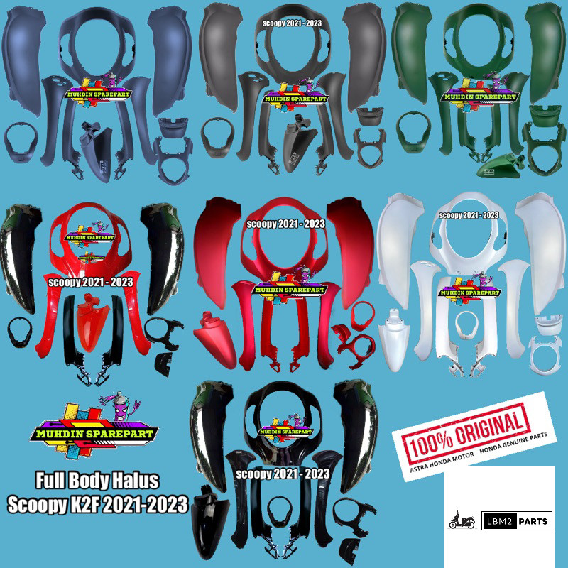 Full set body halus scoopy new prestige K2F 2021-2022-2023 original hitam merah putih biru dof