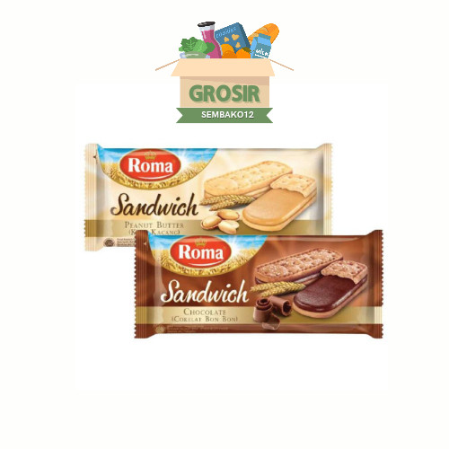 

Biskuit Roma Sandwich 216 gr / Roma Biskuit Sandwich 189 gr / Roma Sandwich Chocolate 189 gr / Roma Sandwich Peanut Butter 189 gr Coklat Kacang