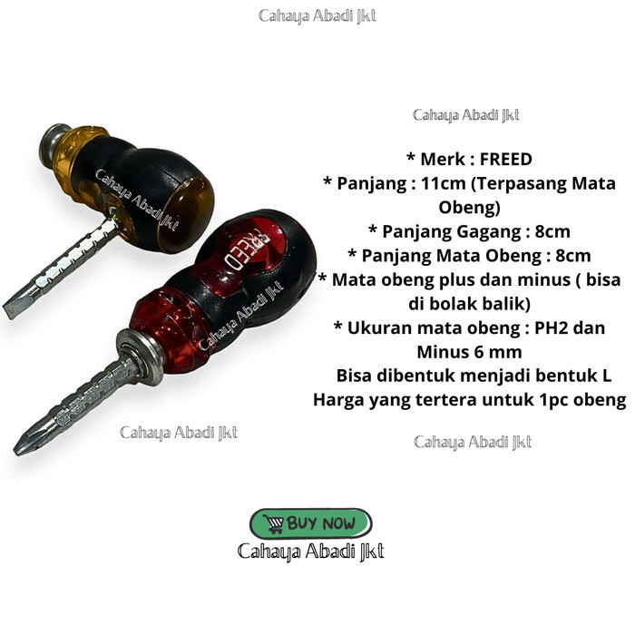 Obeng Mini FREED / Obeng Cebol / Obeng Bolak Balik 2 Way FREED