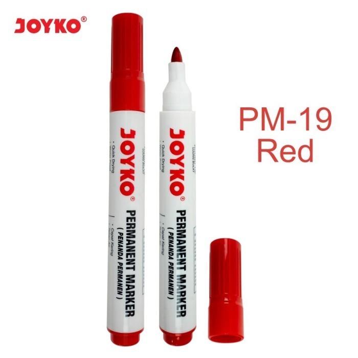

JOYKO PERMANENT MARKER MERAH PM-19 / SPIDOL PERMANEN MERAH