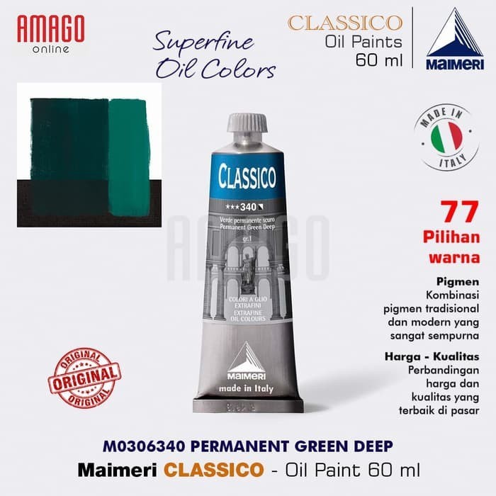 

MAIMERI Classico - Oil Paint - Permanent Green Deep - 60ml - M0306340