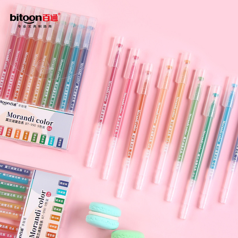 

Perlengkapan Sekolah Pena Alat Tulis Grosir 0 6Mm Set Logo Kustom Warna Netral Glitter Warna Kawaii Morandi Gel Pen