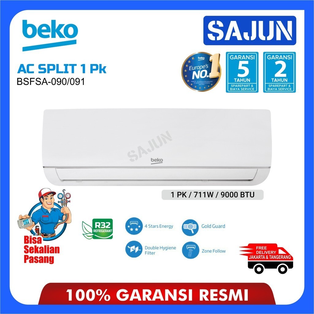 Beko AC Split 1PK Air Conditioner 1 PK R32 BSFSA-090/091