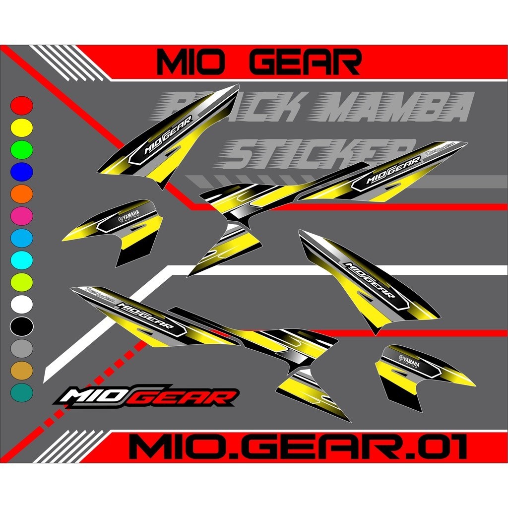 STRIPING STICKER MIO GEAR STIKER MIO GEAR STICKER LIS LIST YAMAHA MIO GEAR CODE 01
