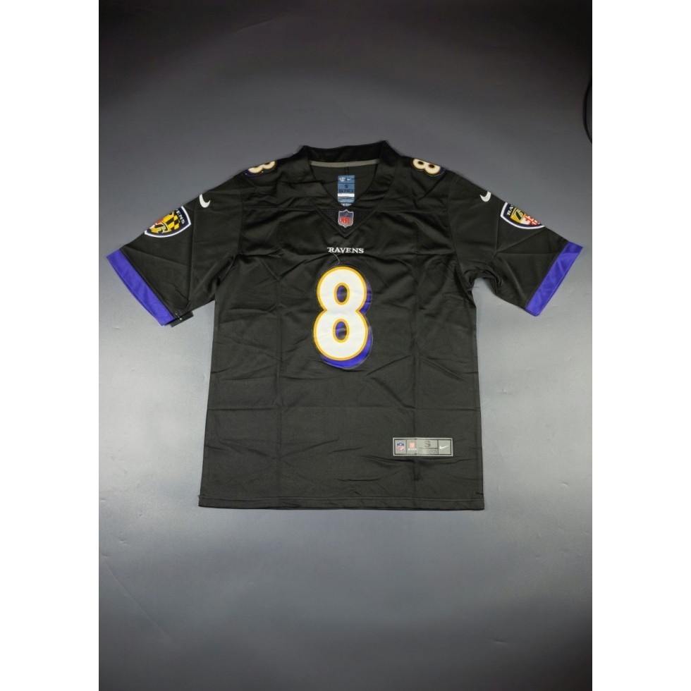 Baju Jersey Rugby Lamar Jackson Baltimore Ravens American Football Hitam