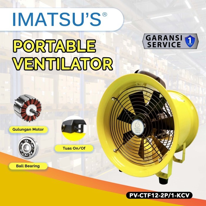 Imatsu Portable Ventilator PV-CTF12 12 Inch Ventilator Blower Kipas Eksos