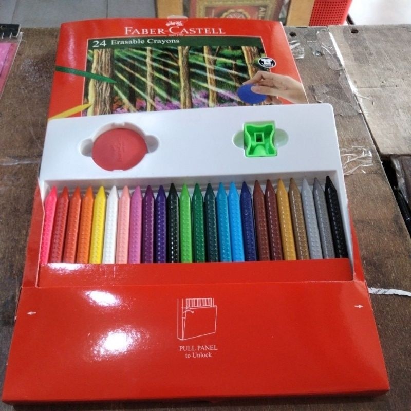 

(1pack) crayon faber castell 24 warna erasable bisa dihapus