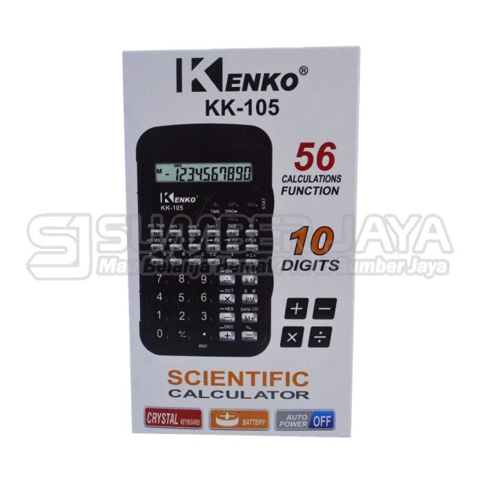 

KALKULATOR SCIENTIFIC KENKO KK-105 Warna Hitam Kalkulator Best Seller 10 Digits Mirip Kenko