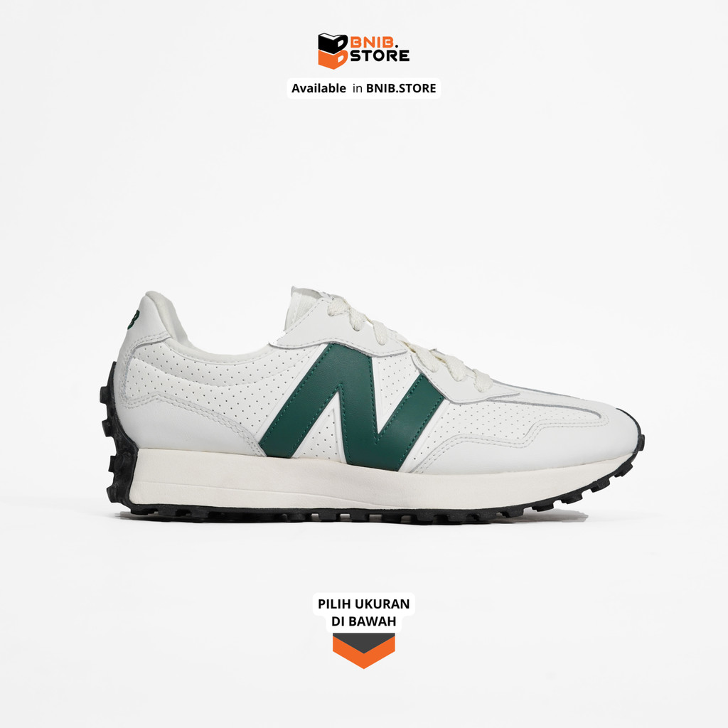 Sepatu Sneaker Pria NB 327 Seasalt White Green Original