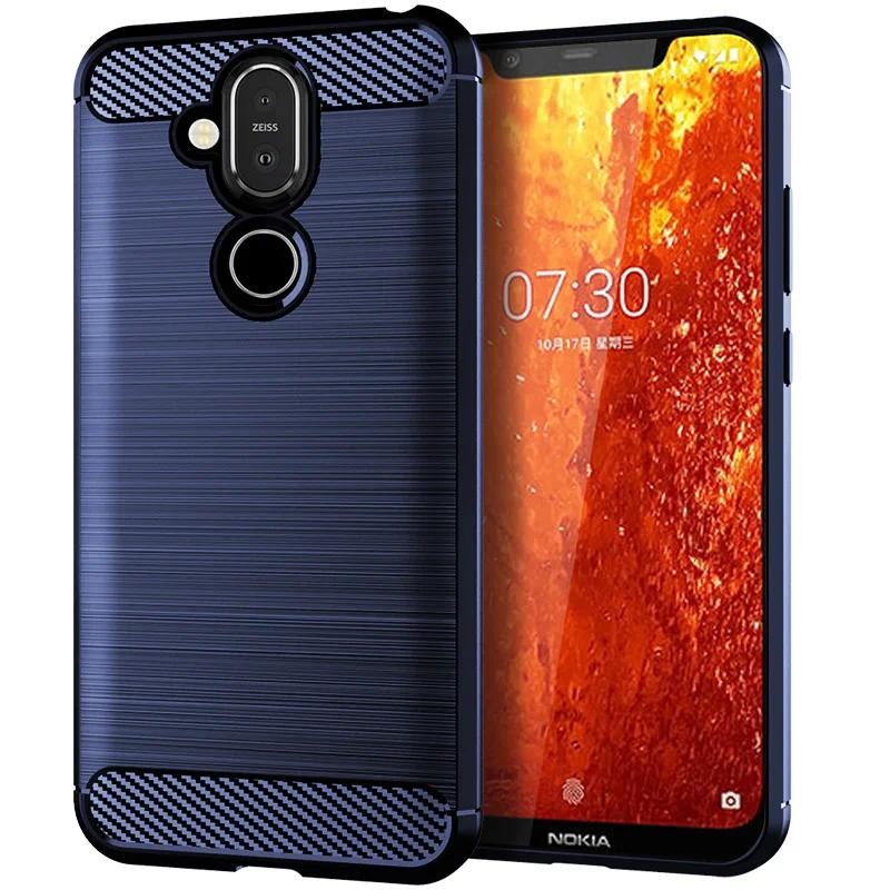 Casing HP Nokia X7 nokia8.1 Phone nokia 8.1 x7 Casing TPU Tekstur Serat Karbon Silikon Lembut Penutu