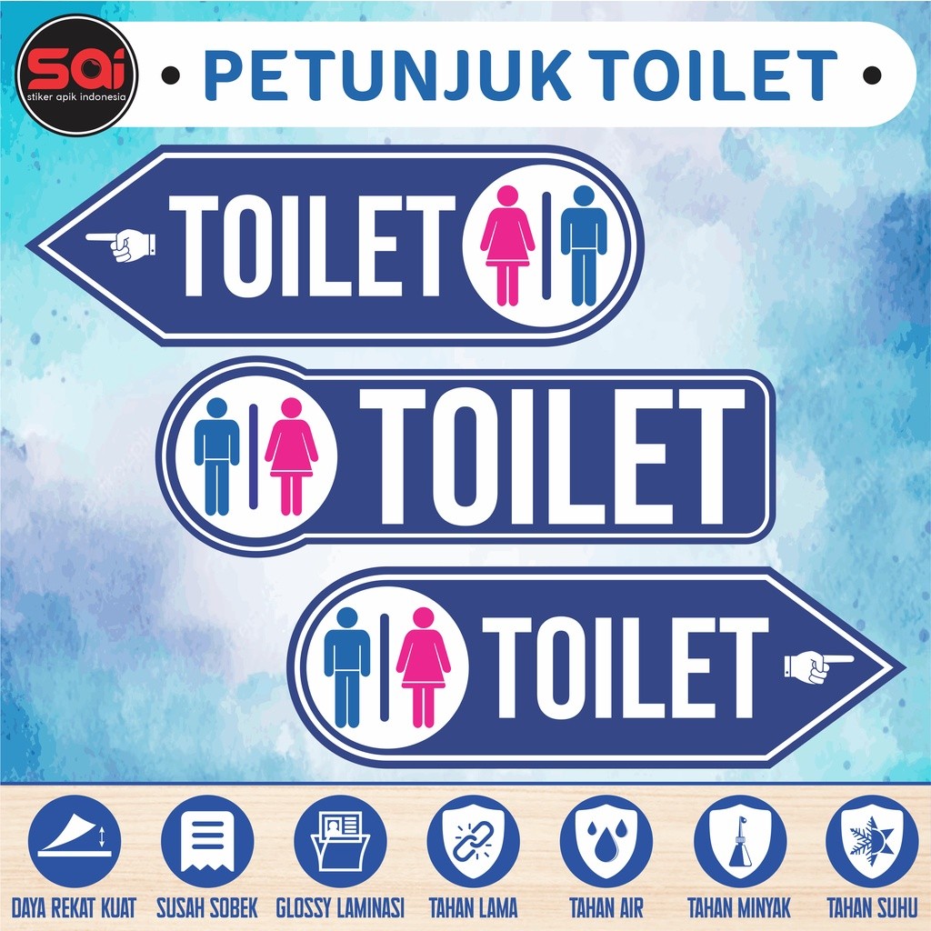 

STIKER VINYL PETUNJUK TOILET ANTI AIR LAMINASI GLOSSY