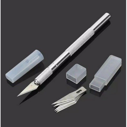 

6pcs/set Hobby knife art pen knife (total 6pcs mata pisau) Set Pisau Seni Hobby Crafting dengan Mata Pisau dan Gagang Logam Bonsai Sayat Ukir