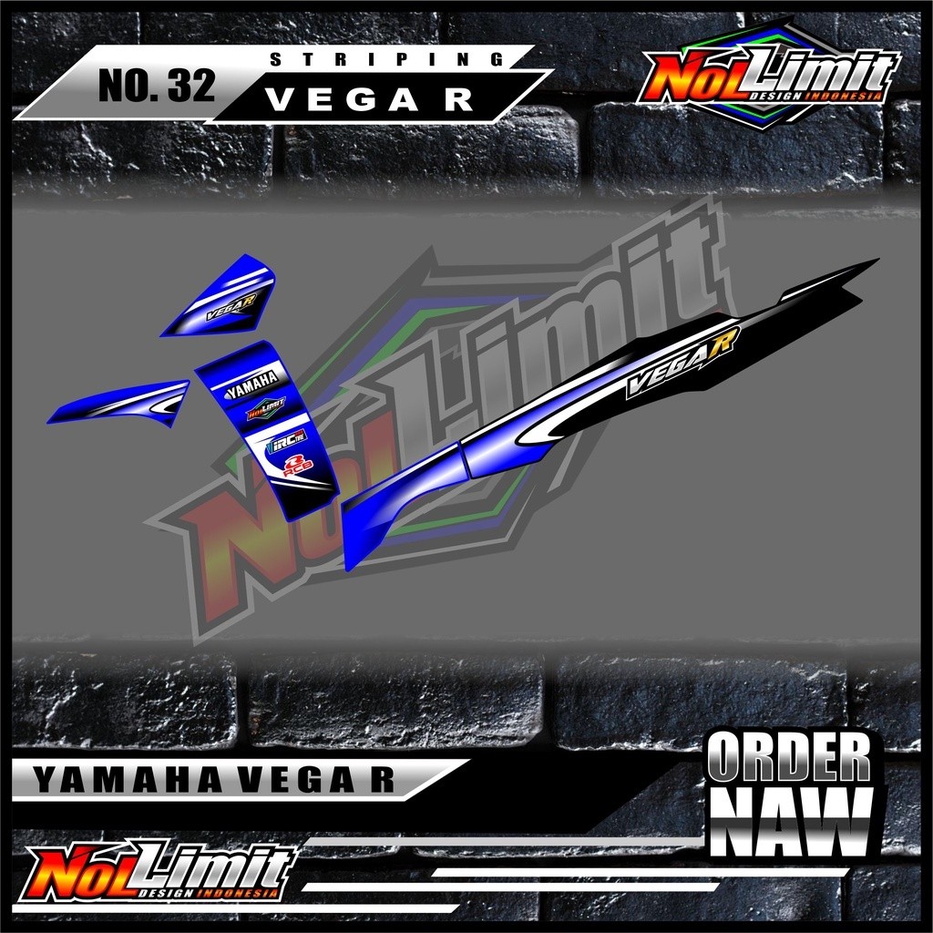 Sticker Striping Variasi New Vega R - Striping Motor New Vega R motif Racing 07