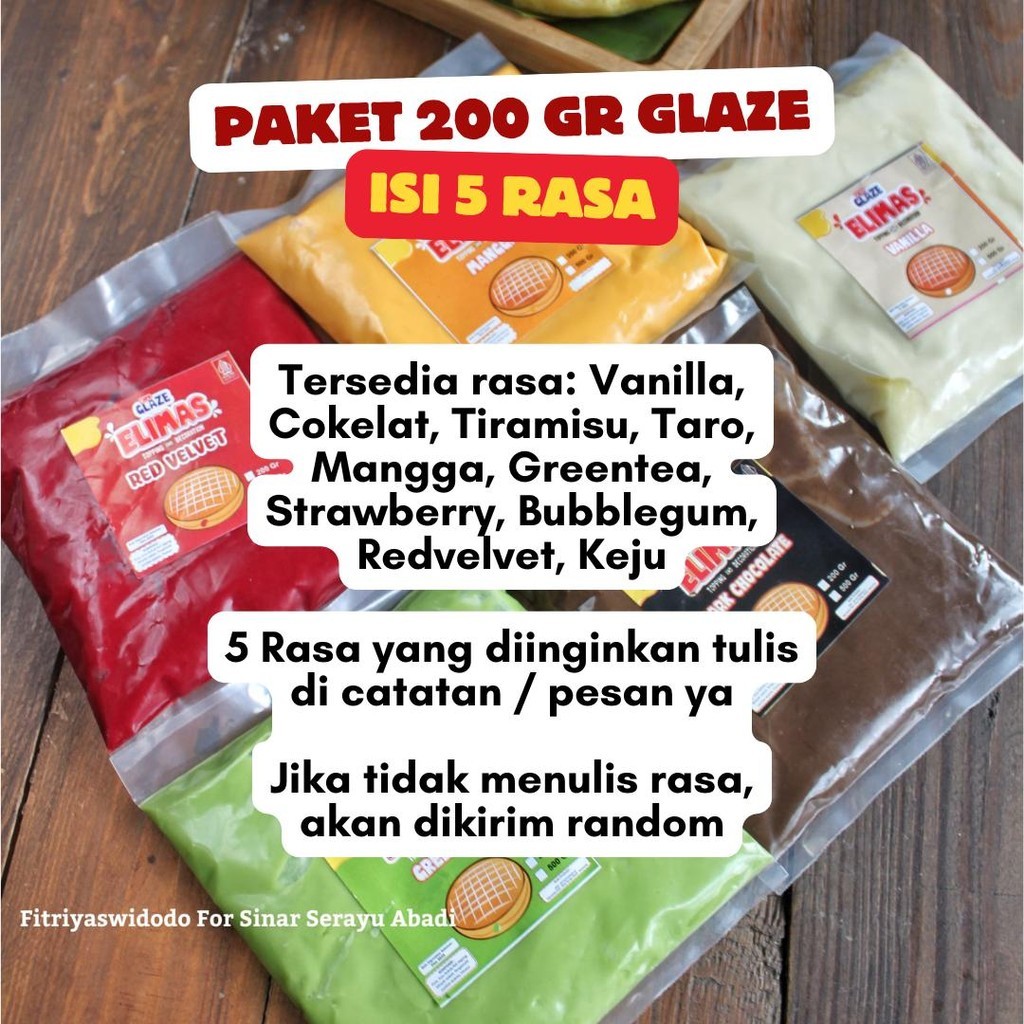 

Paket 200 Gram Glaze Isi 5 Rasa Bebas Tulis Catatan