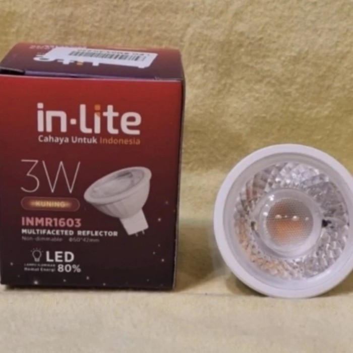 LAMPU LED MR16 3WATT IN LITE SPOTLIGHT MR16 3WATT IN-LITE INMR1603 - 3000K KUNING