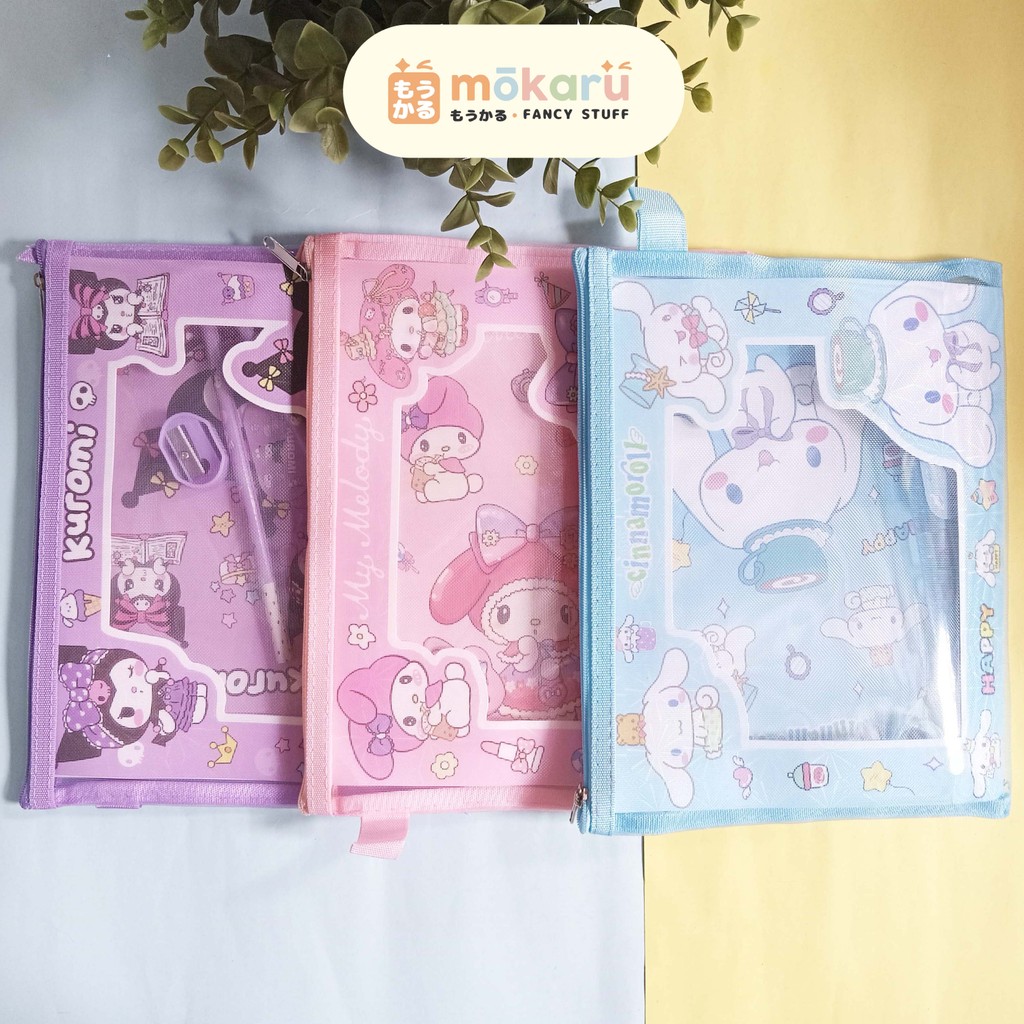 

Fancy Study Set Zipper Motif Sanrio 6027 Ukuran A5 / Paket Alat Tulis Kotak Pensil Jaring 6 In 1