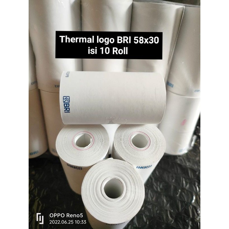 

KERTAS STRUK THERMAL EDC LOGO BRI 57x30MM 1 PACK ISI 10 roll