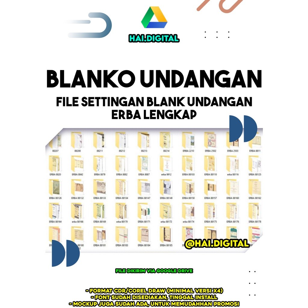 File Setting Blanko Undangan Erba Lengkap (Format CDR - Corel Draw)