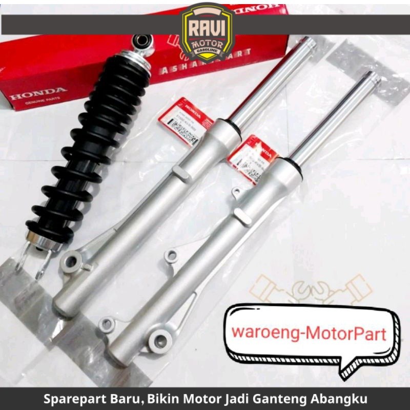 ORIGINAL PAKET LENGKAP AS SHOCK DEPAN PLUS TABUNG DAN SHOCKBLEKER BELAKANG HONDA BEAT KARBU HONDA VA